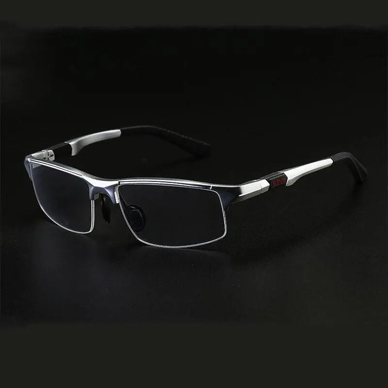 Men's Square Semi-Rimless Aluminum Sports Glasses Y3121 — view 8 | Rx Spectacle