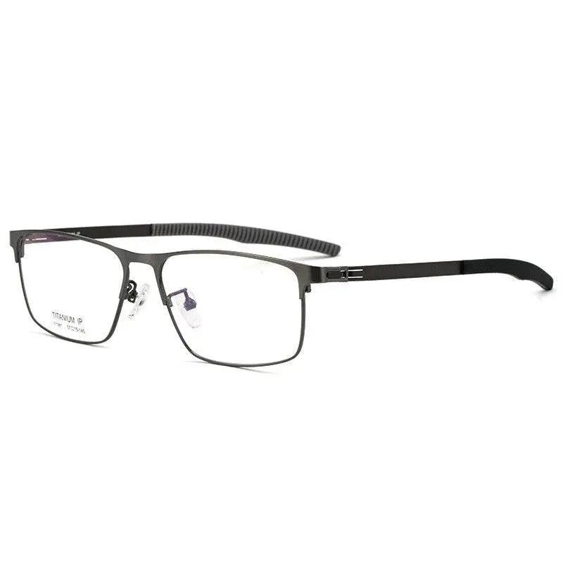 Men's Square Full Rim Titanium Prescription Glasses F1981 — view 3 | Rx Spectacle