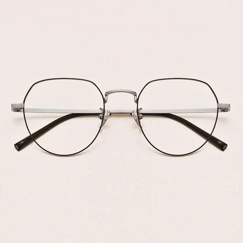 Unisex Round Full Rim Titanium Prescription Glasses 1901 — view 11 | Rx Spectacle