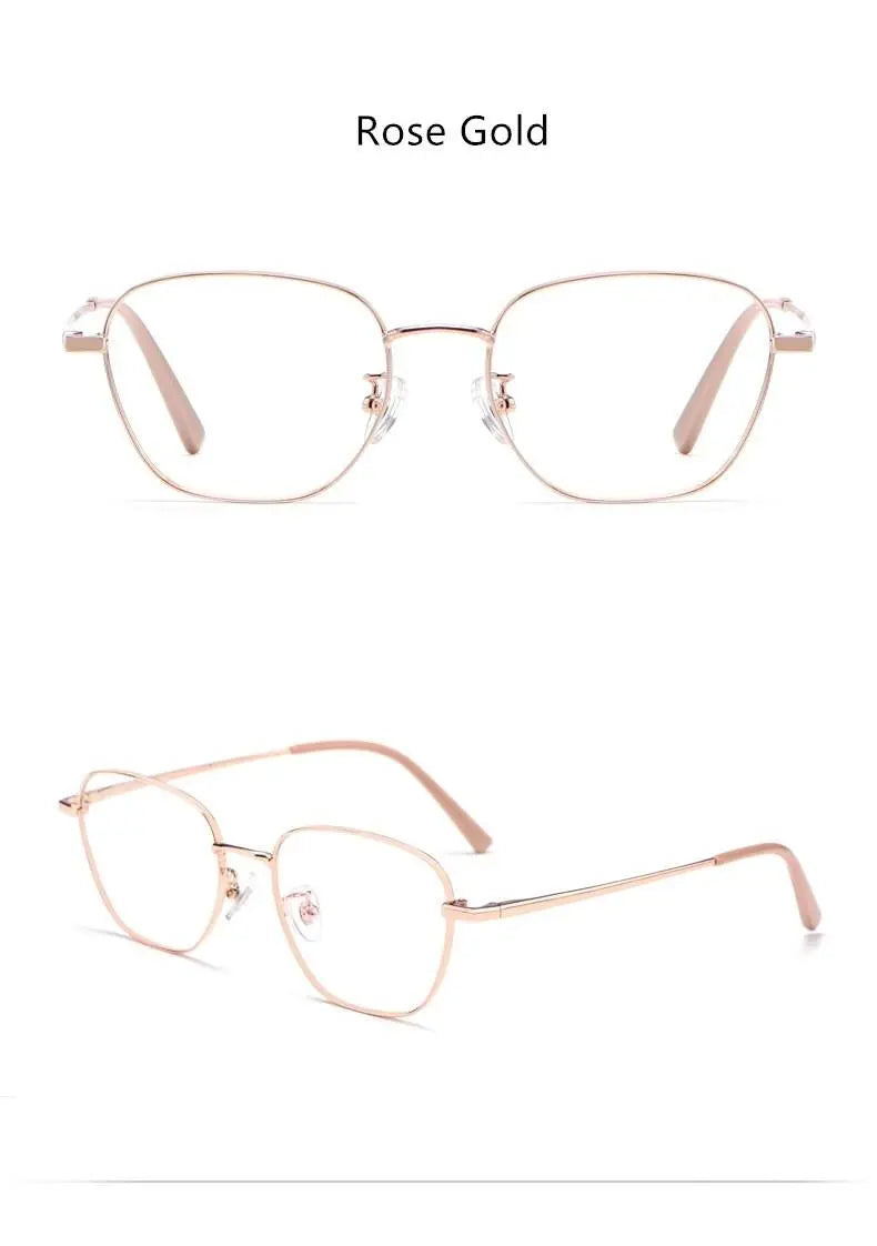 Unisex Polygon Full Rim Titanium Prescription Glasses 9026JY — view 16 | Rx Spectacle