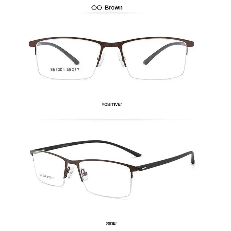 Men's Half Rim Alloy Prescription Glasses S61004 — view 5 | Rx Spectacle