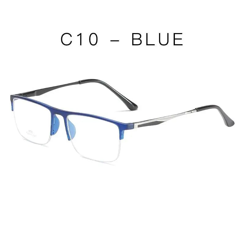 Unisex Square Semi-Rimless Alloy Prescription Glasses 8725 — view 3 | Rx Spectacle