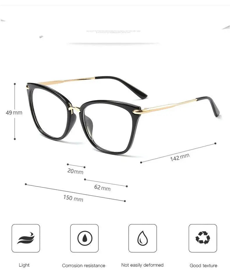 Women's Cat Eye Full Rim TR90 Prescription Glasses 95138 — view 13 | Rx Spectacle
