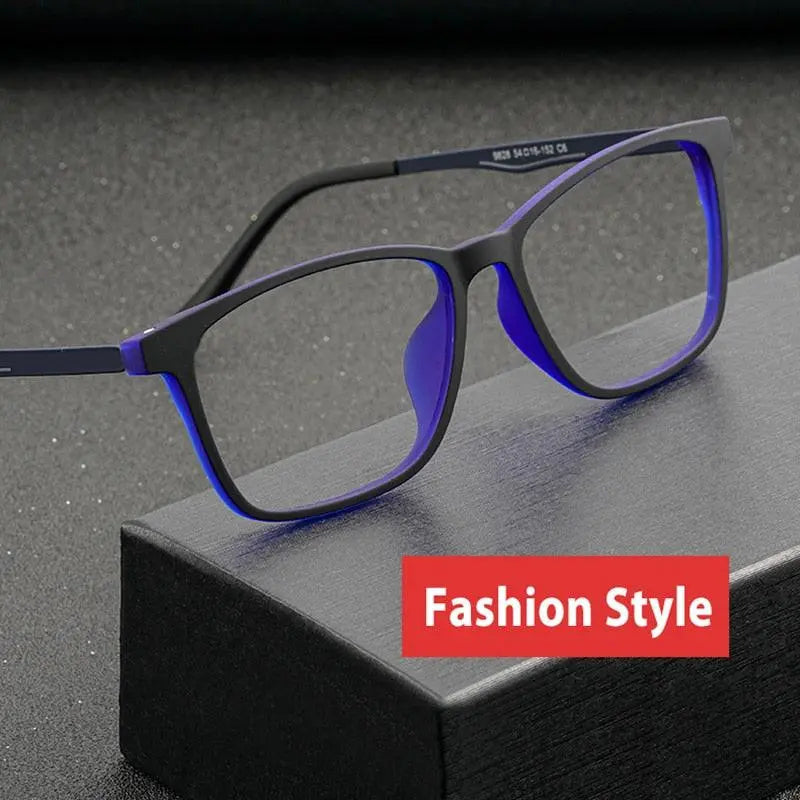 Unisex Square Full Rim Titanium Prescription Glasses 9828 — view 2 | Rx Spectacle