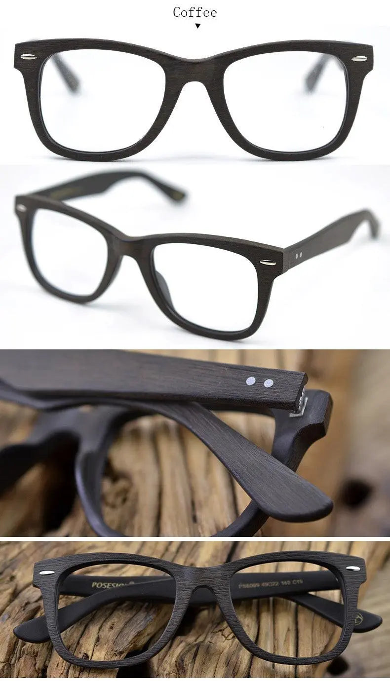 Men's Round Full Rim Wood Prescription Glasses Ps6099 — view 11 | Rx Spectacle