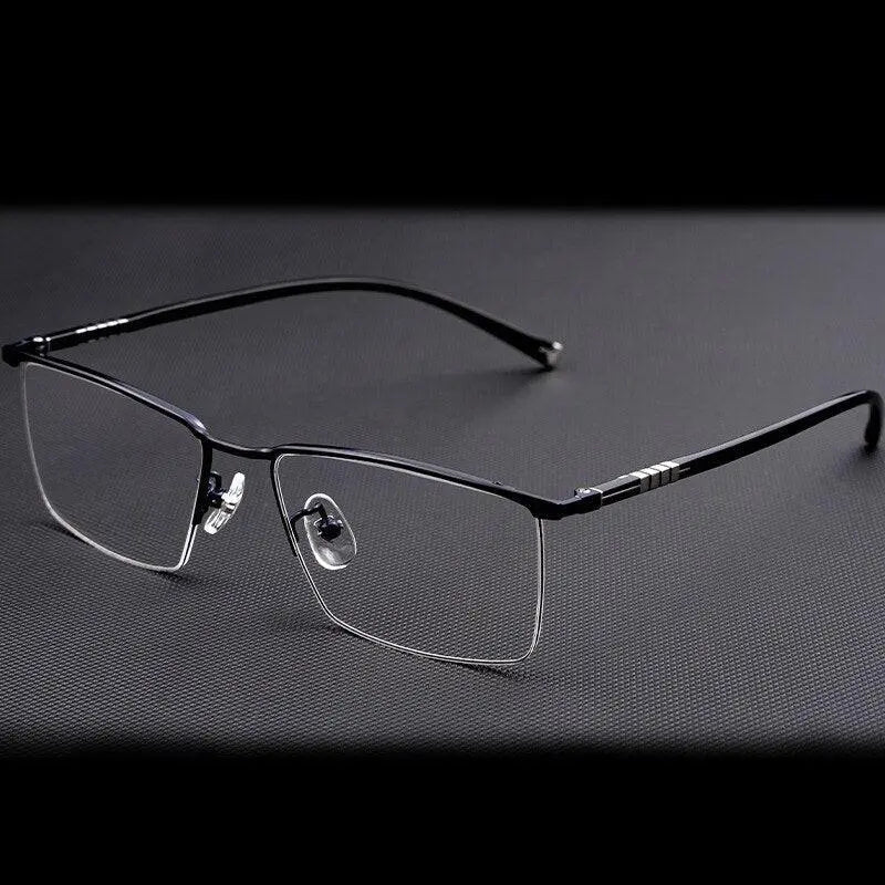Men's Semi-Rimless Titanium Prescription Glasses P9861 — view 1 | Rx Spectacle