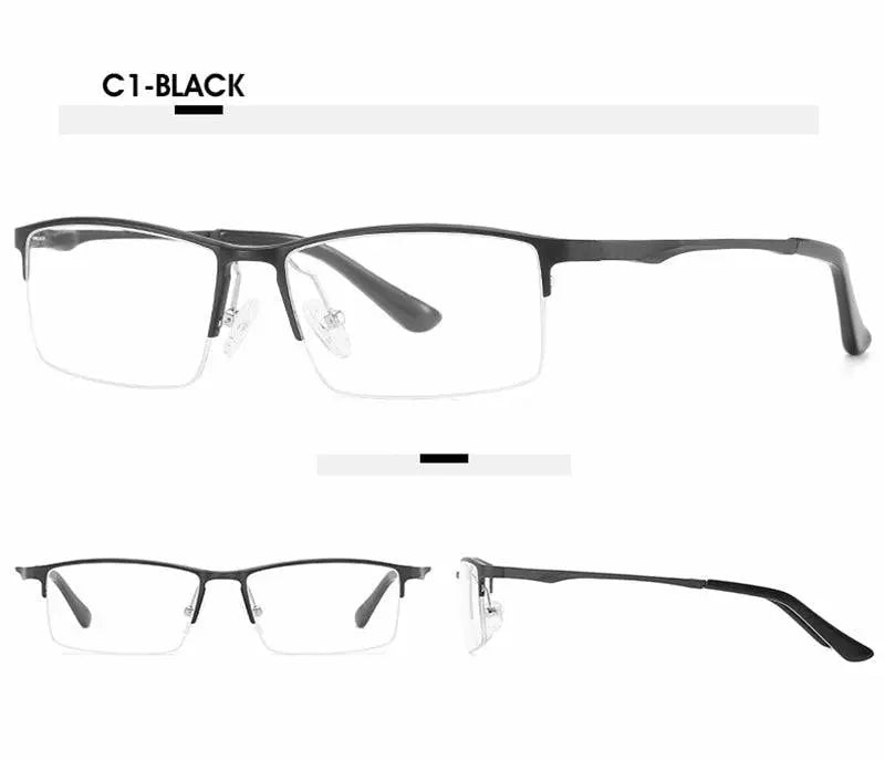 Unisex Rectangular Semi-Rimless Alloy Prescription Glasses 6263 — view 13 | Rx Spectacle