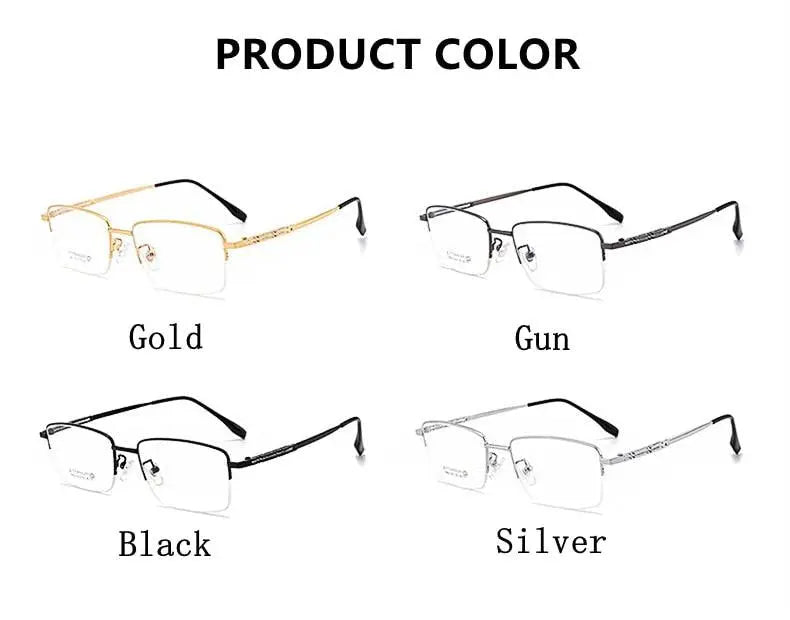 Men's Semi-Rimless Titanium Prescription Glasses 1052 — view 11 | Rx Spectacle