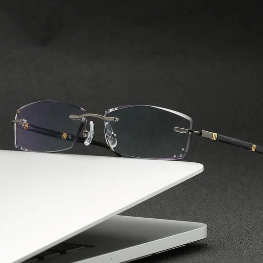 Men's Square Rimless Prescription Glasses 88055 — view 1 | Rx Spectacle