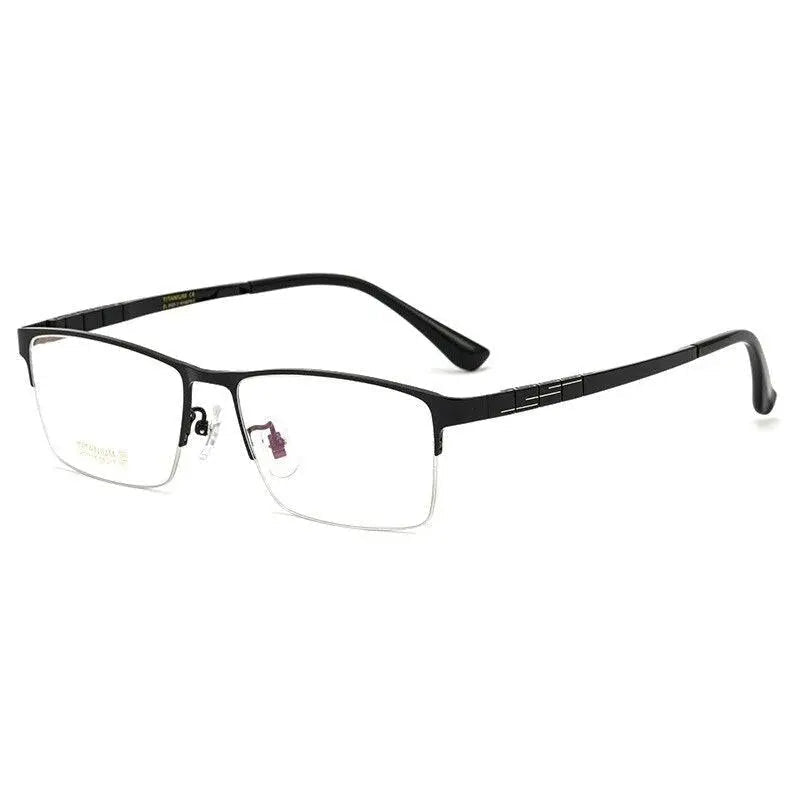 Unisex Round Semi-Rimless Titanium Prescription Glasses HT0178 — view 5 | Rx Spectacle