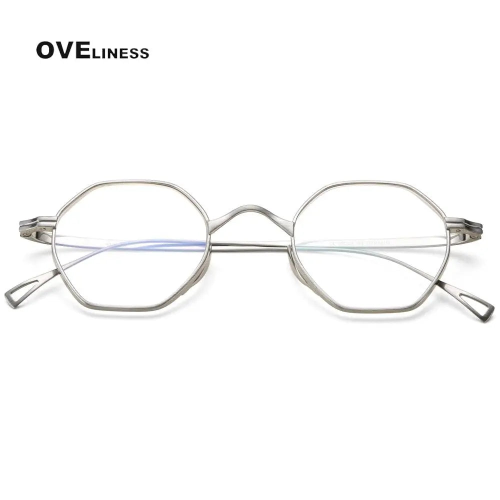 Unisex Irregular Full Rim Titanium Prescription Glasses Ol1y52 — view 5 | Rx Spectacle