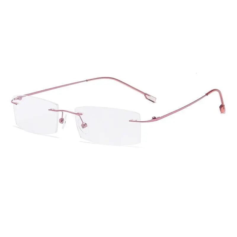 Unisex Rimless Titanium Prescription Glasses 522 — view 10 | Rx Spectacle
