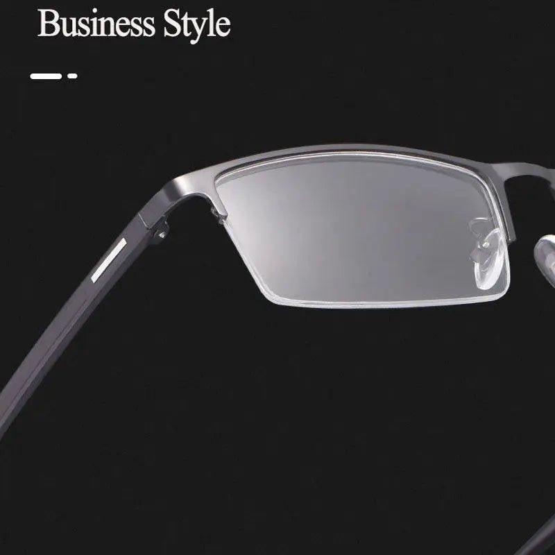 Men's Rectangular Semi-Rimless Alloy Prescription Glasses 9102 — view 2 | Rx Spectacle