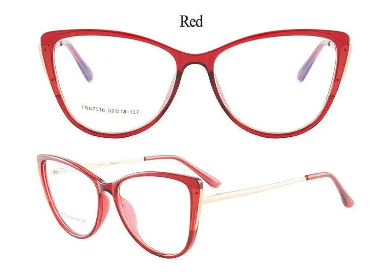 Women's Cat Eye Full Rim TR90 Prescription Glasses 7016 — view 19 | Rx Spectacle