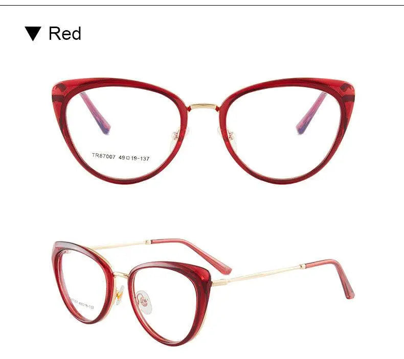 Women's Cat Eye Full Rim TR90 Prescription Glasses 7007 — view 19 | Rx Spectacle