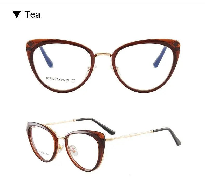 Women's Cat Eye Full Rim TR90 Prescription Glasses 7007 — view 22 | Rx Spectacle