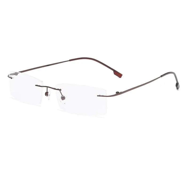 Unisex Rimless Titanium Prescription Glasses 522 — view 5 | Rx Spectacle