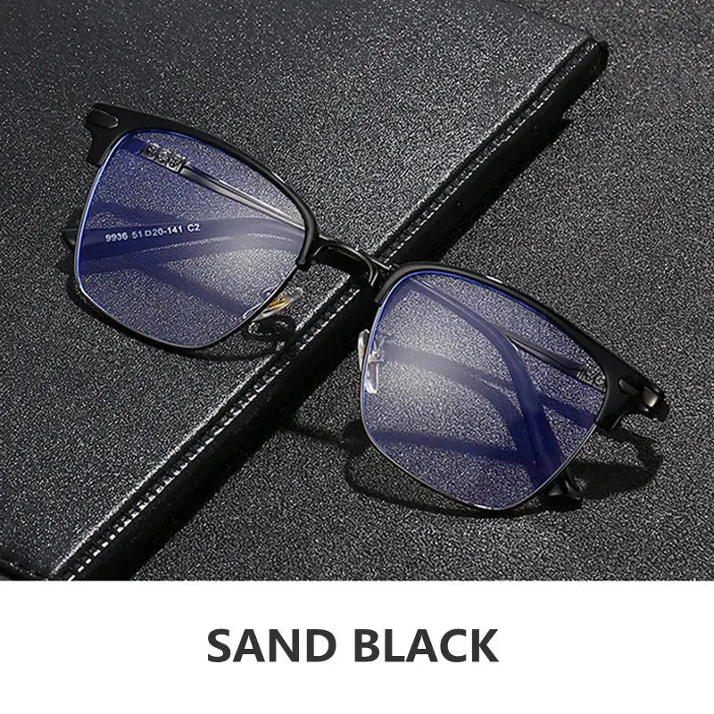 Unisex Square Full Rim Titanium Prescription Glasses 7509 — view 9 | Rx Spectacle