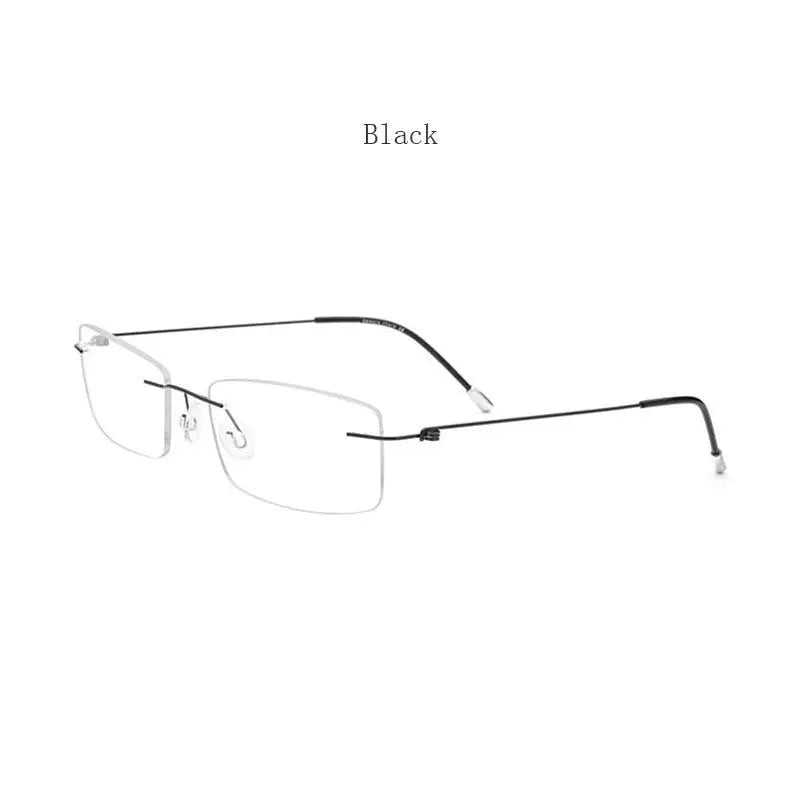 Women's Rectangular Rimless Titanium Prescription Glasses P8361 — view 4 | Rx Spectacle