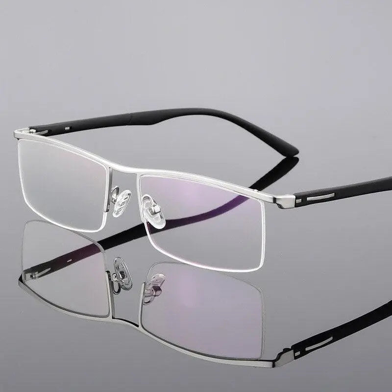 Unisex Square Semi-Rimless TR90 Prescription Glasses P8831 — view 10 | Rx Spectacle