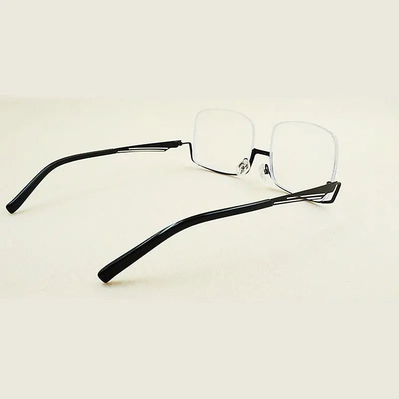Men's Semi-Rimless Alloy Prescription Glasses YS01 — view 5 | Rx Spectacle