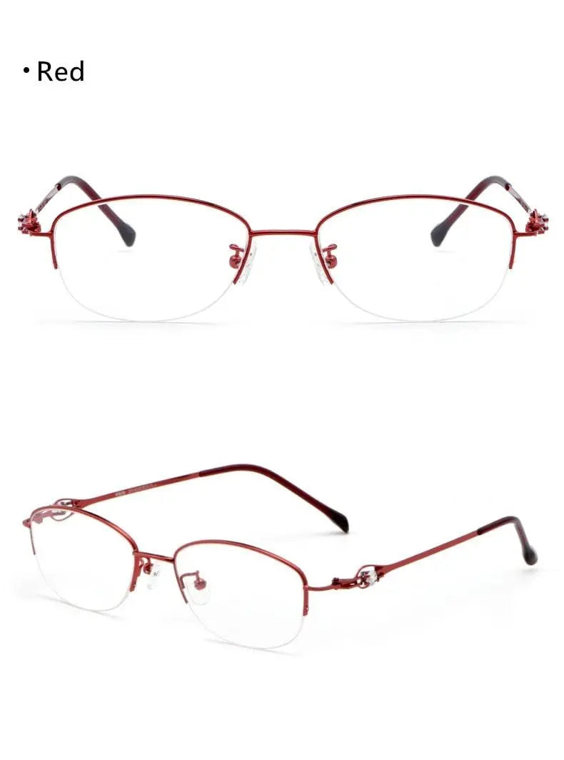 Women's Semi-Rimless Alloy Prescription Glasses 8020Z — view 17 | Rx Spectacle