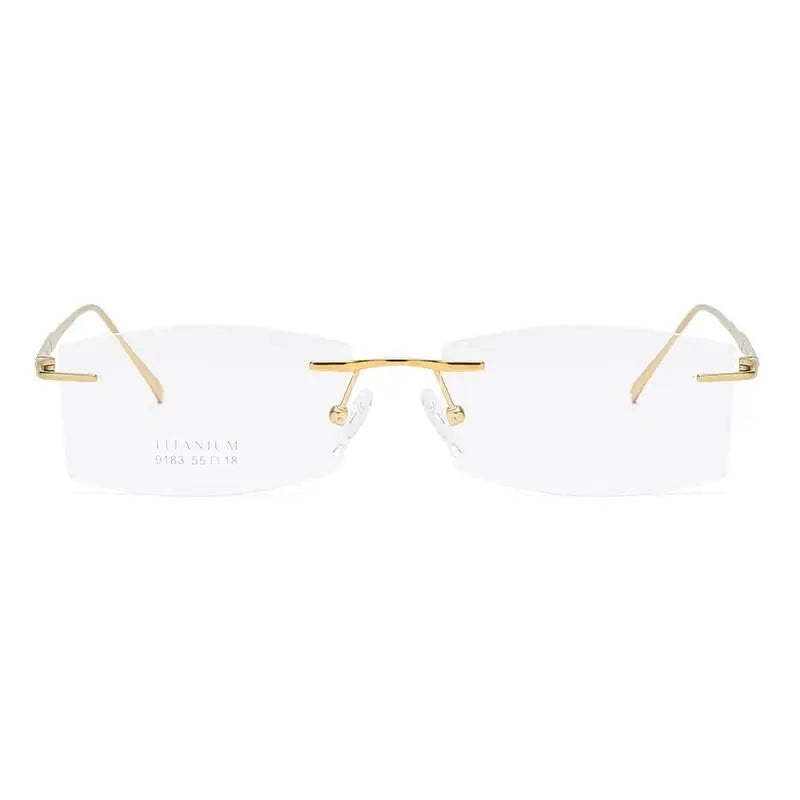 Unisex Rimless Titanium Prescription Glasses 9183 — view 7 | Rx Spectacle