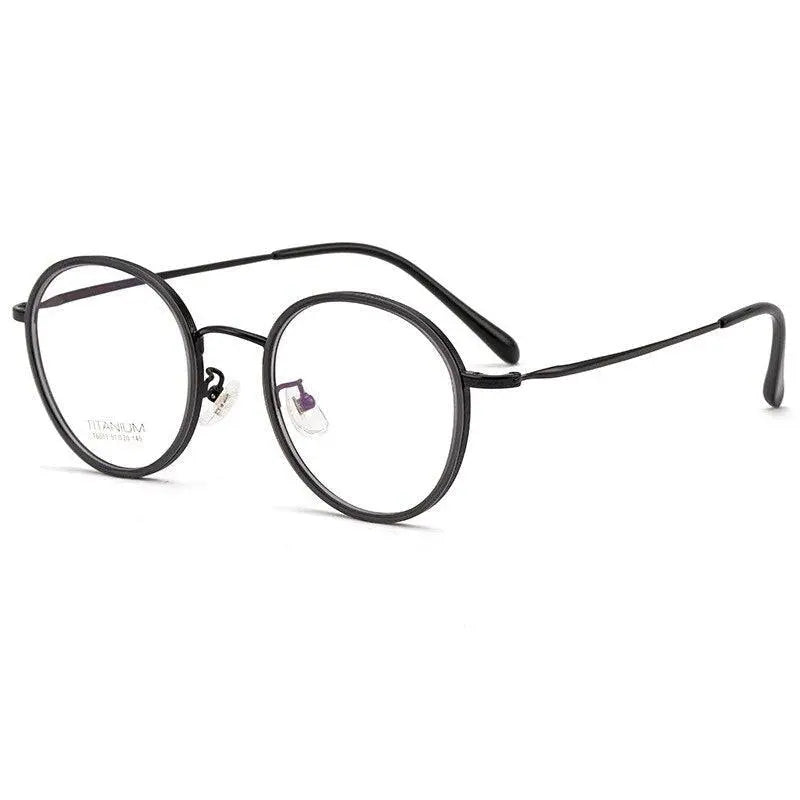 Unisex Round Full Rim Titanium Prescription Glasses T6053 — view 7 | Rx Spectacle