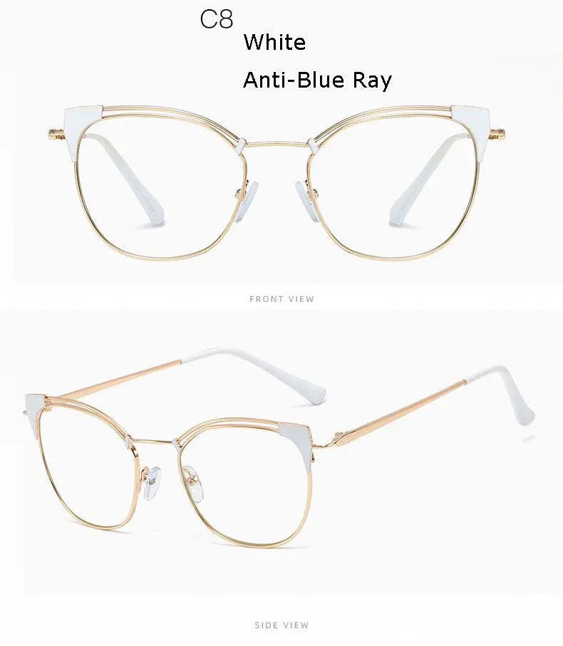 Unisex Cat Eye Full Rim Alloy Prescription Glasses L95537 — view 20 | Rx Spectacle
