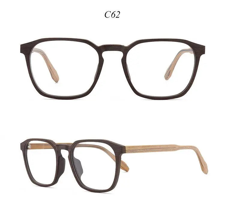 Men's Square Full Rim Wood Oversized Prescription Glasses 1692 — view 17 | Rx Spectacle