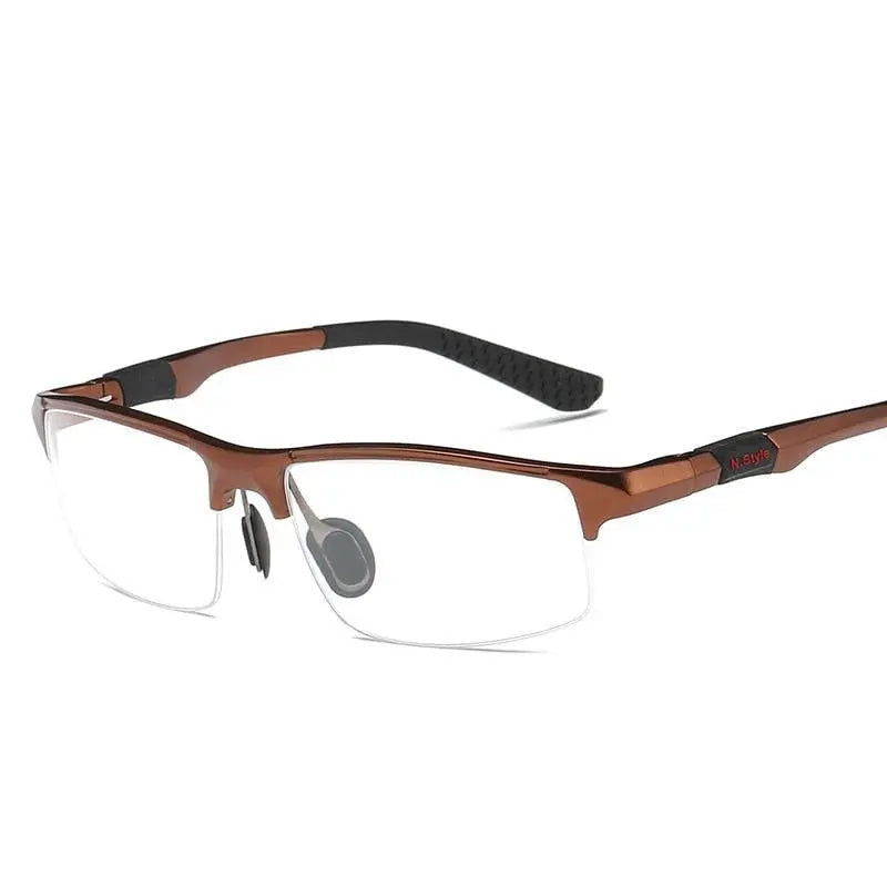 Men's Square Semi-Rimless Aluminum Sports Glasses Y3121 — view 2 | Rx Spectacle