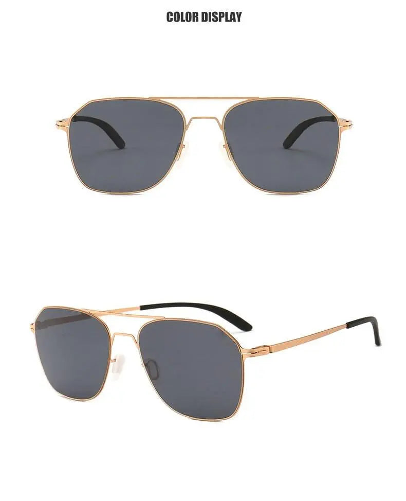 Men's Square Full Rim Alloy Double Bridge Prescription Glasses 7704 — view 15 | Rx Spectacle
