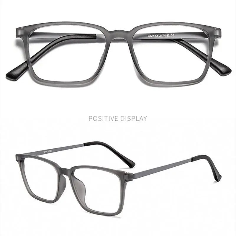 Men's Square Full Rim Titanium Prescription Glasses 9822 — view 4 | Rx Spectacle