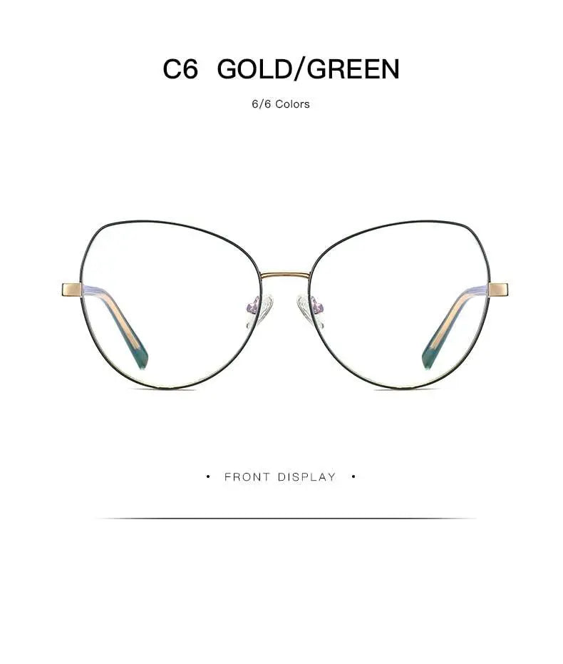 Women's Cat Eye Full Rim Alloy Prescription Glasses 3001 — view 27 | Rx Spectacle