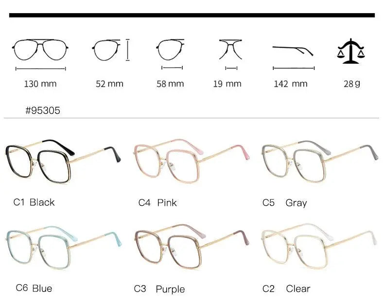 Women's Square Full Rim TR90 Prescription Glasses 95305 — view 13 | Rx Spectacle