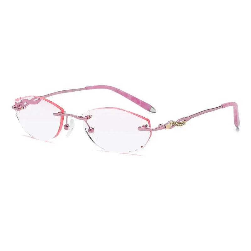 Women's Oval Rimless Alloy Prescription Glasses 58068 — view 3 | Rx Spectacle