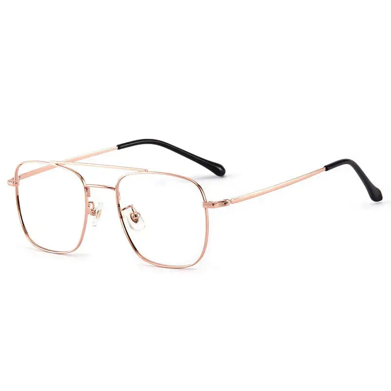 Unisex Square Full Rim Titanium Double Bridge Prescription Glasses 860670 — view 6 | Rx Spectacle