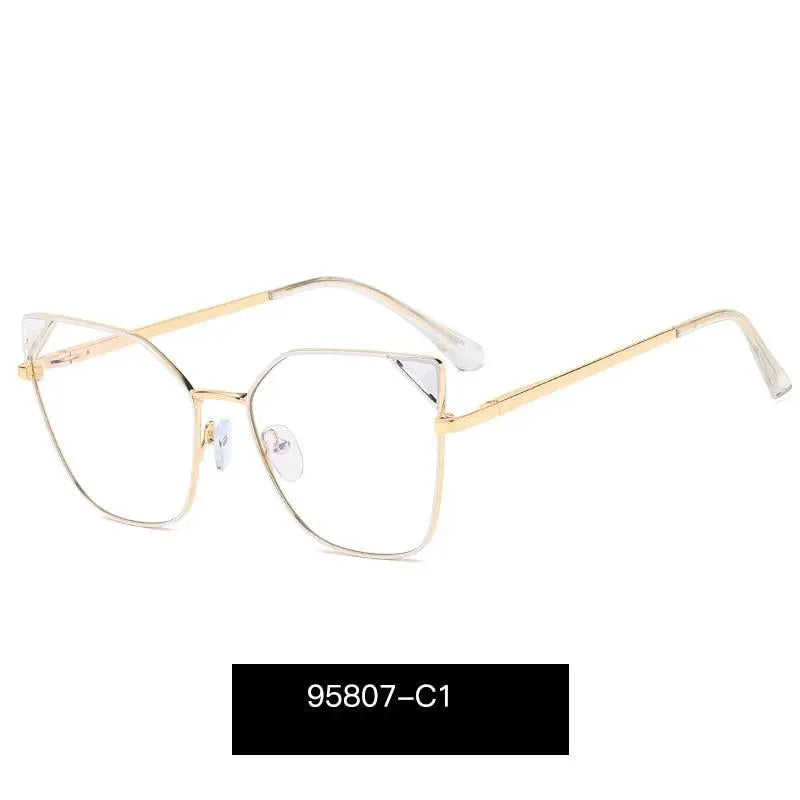 Women's Cat Eye Full Rim Alloy Prescription Glasses 95807 — view 3 | Rx Spectacle