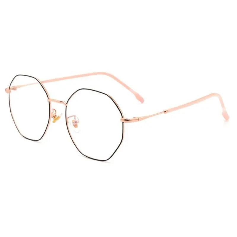 Unisex Polygon Full Rim Alloy Prescription Glasses D879 — view 9 | Rx Spectacle
