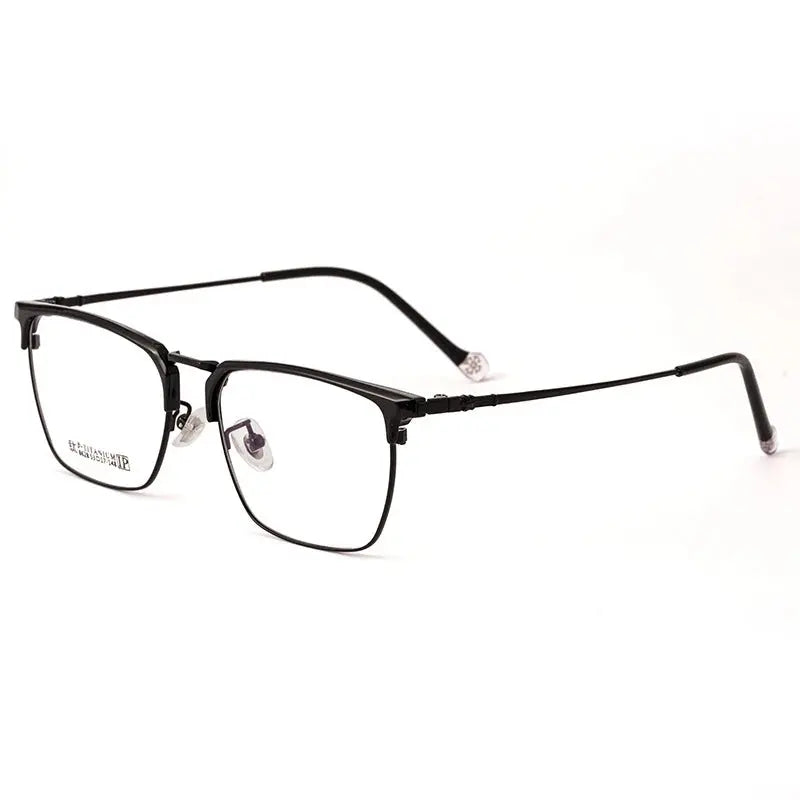 Unisex Square Full Rim Titanium Prescription Glasses 8628 — view 7 | Rx Spectacle