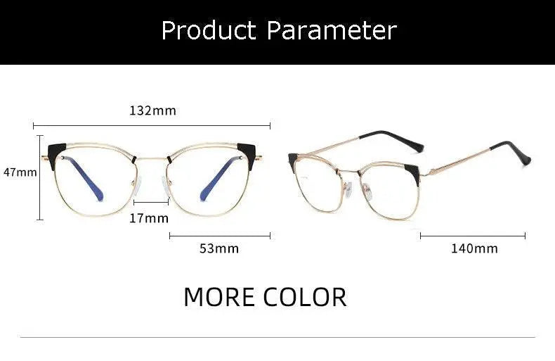 Unisex Cat Eye Full Rim Alloy Prescription Glasses L95537 — view 13 | Rx Spectacle