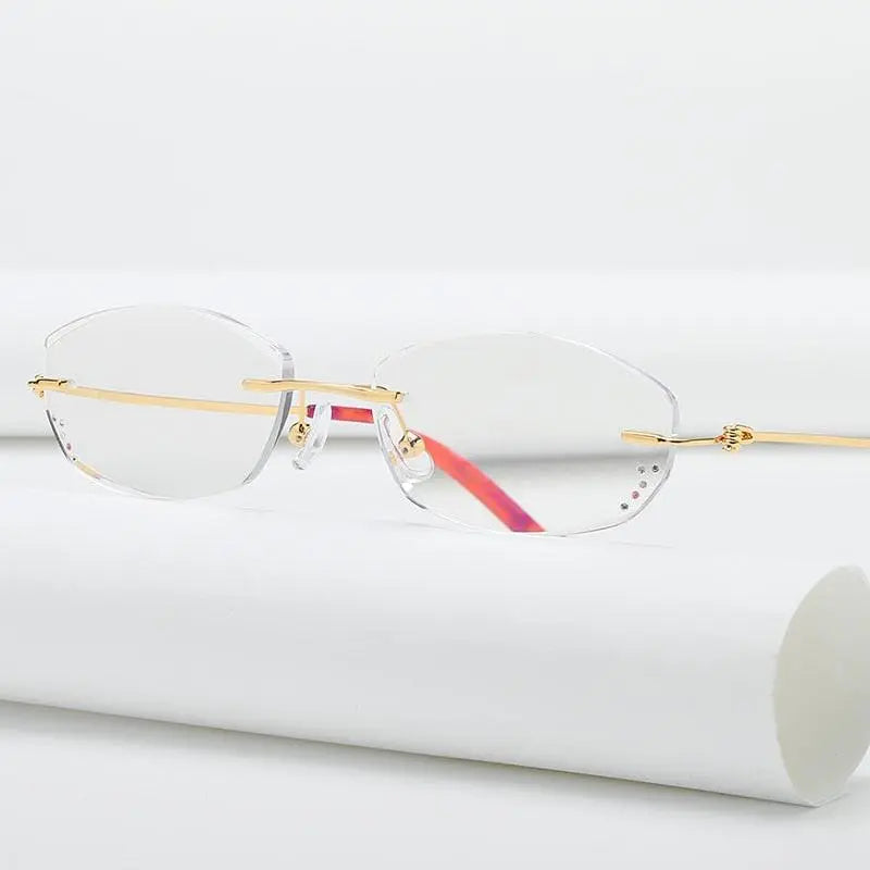 Women's Square Rimless Titanium Reading Glasses 8587 — view 1 | Rx Spectacle