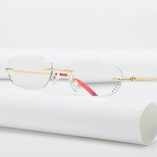 Women's Square Rimless Titanium Reading Glasses 8587 — view 1 | Rx Spectacle