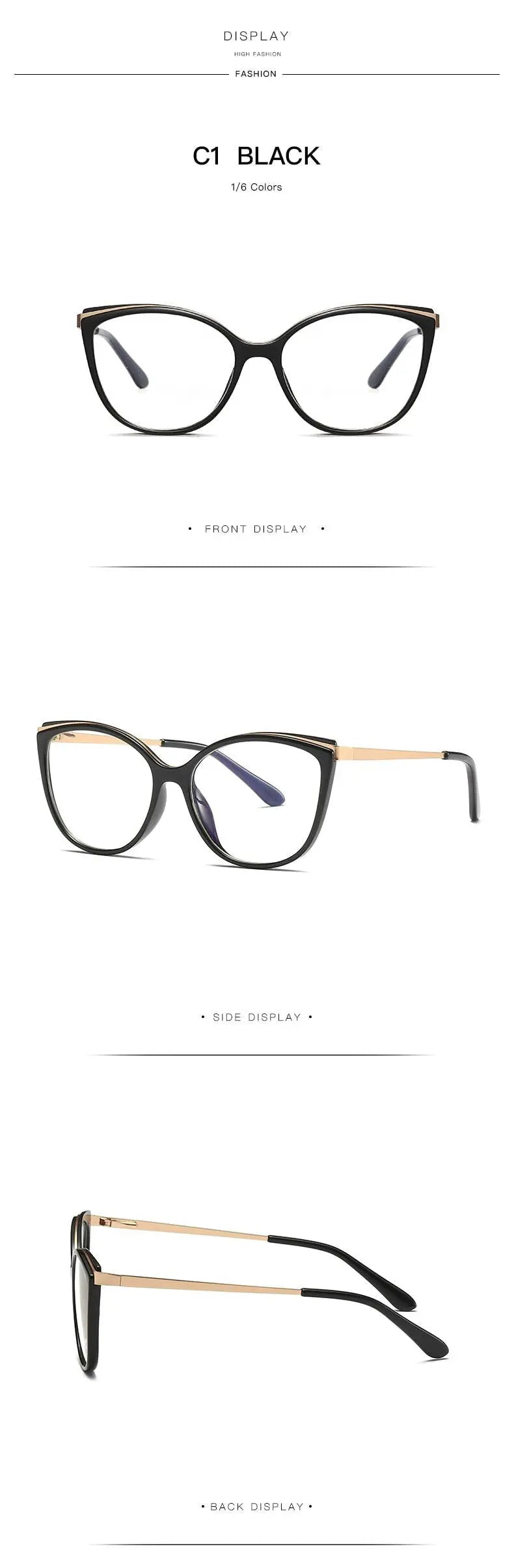 Women's Cat Eye Full Rim Acetate Prescription Glasses 2052 — view 18 | Rx Spectacle