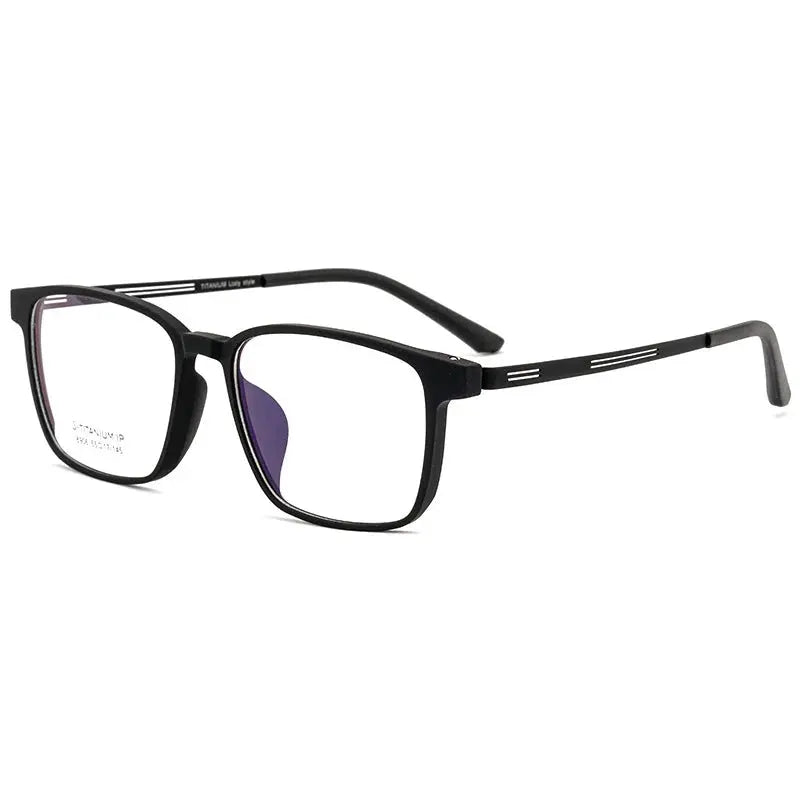 Men's Square Full Rim Titanium Prescription Glasses 8906 — view 9 | Rx Spectacle