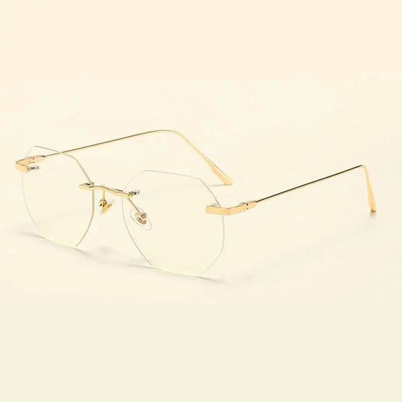 Men's Polygon Rimless Alloy Prescription Glasses 6213 — view 11 | Rx Spectacle