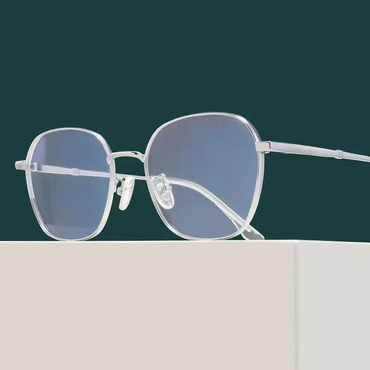 Unisex Polygon Full Rim Titanium Prescription Glasses 8009 — view 1 | Rx Spectacle