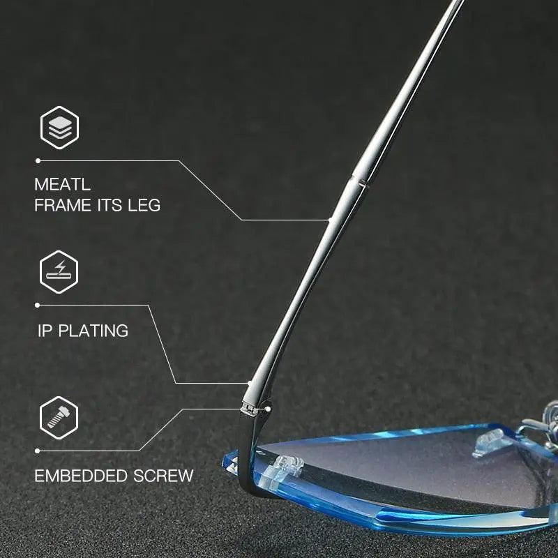 Unisex Rimless Titanium Prescription Glasses 3018 — view 3 | Rx Spectacle