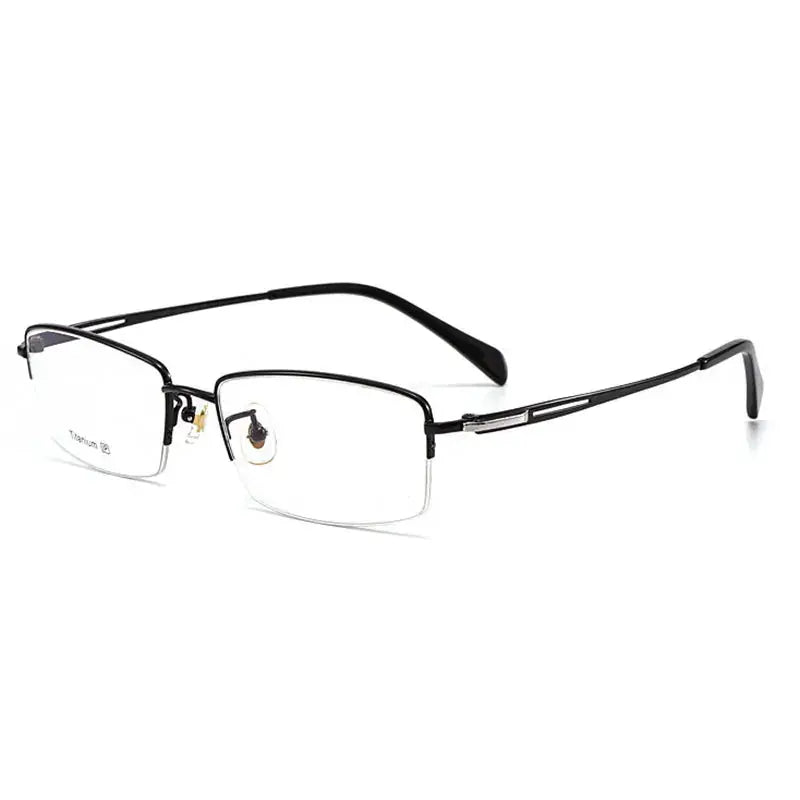Women's Square Semi-Rimless Titanium Prescription Glasses 89064 — view 4 | Rx Spectacle