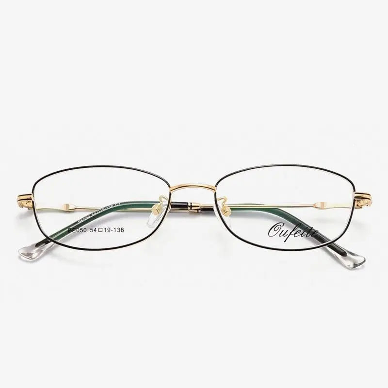 Women's Rectangular Full Rim Alloy Prescription Glasses 050 — view 4 | Rx Spectacle